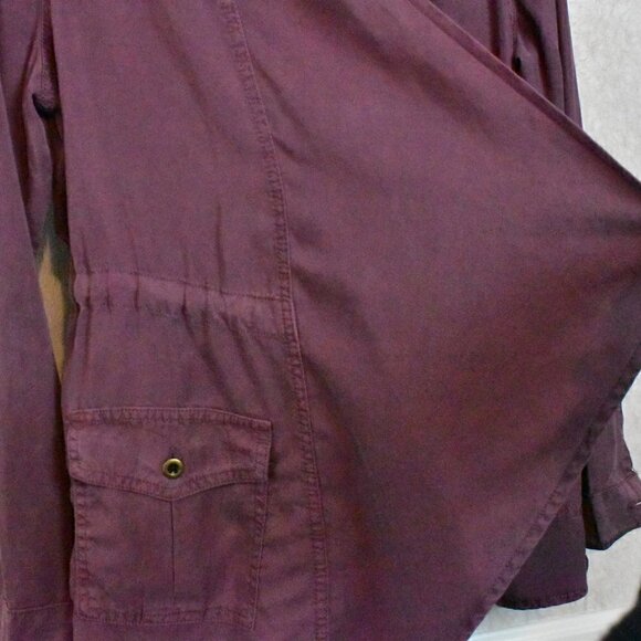 Knox Rose Open Front Drapey Utility Jacket Plum Size XS - Picture 12 of 15